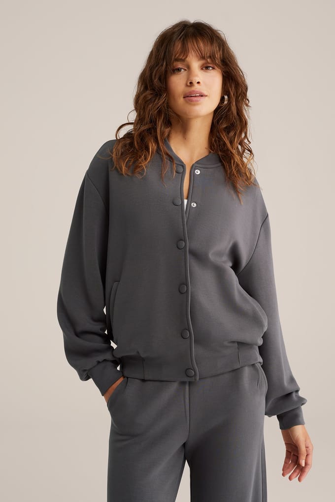 WE Fashion Bomber Dark Grey Taglia: S | Bomber Outlet | Donna | Grigio