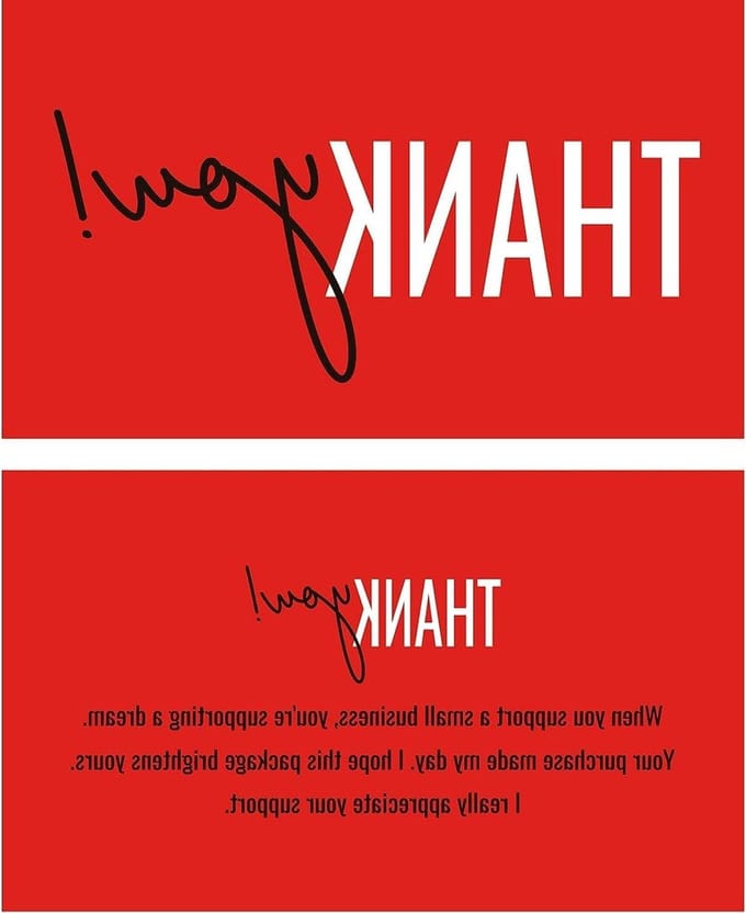 Bedankkaarten - Visitekaartjes - Klantbinding - Handgeschreven Belettering Design - 450 stuks - Rood