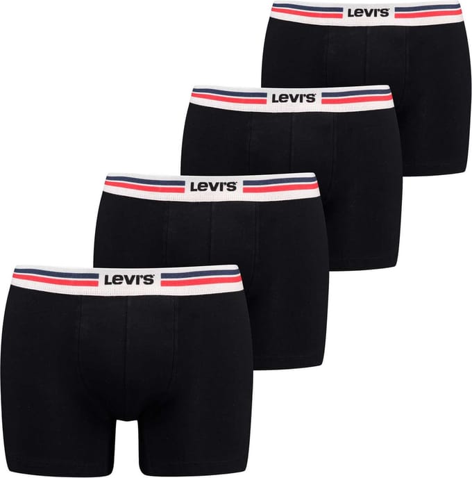 Levi's 4P boxers placed sportswear logo zwart - M