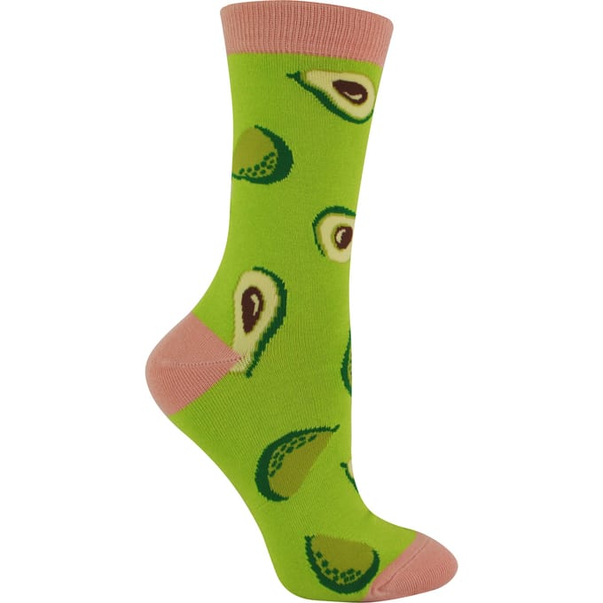 Miss Sparrow - Grappige fruitsokken voor dames - Avocado (Groen)