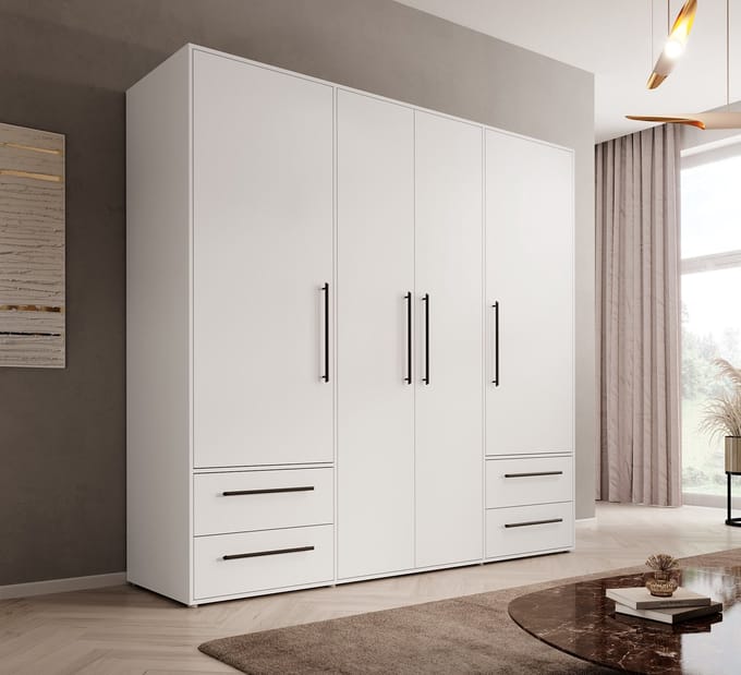 Meubella - Kledingkast Mayen - Wit - 206 cm