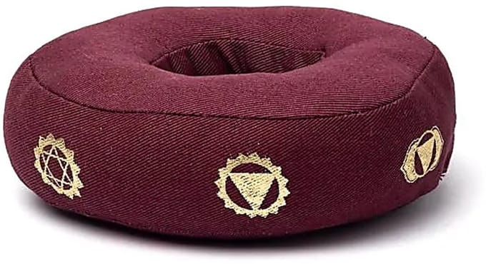 Klankschaalkussen 7 chakra’s aubergine S – 13 cm x 5 cm