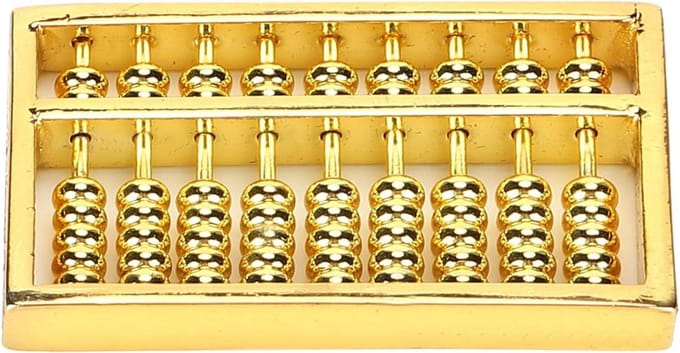 Mini Telraam - Rekenmachine Koper - Wiskunde Leren - 9 Versnellingen - 4.5 cm - Messing
