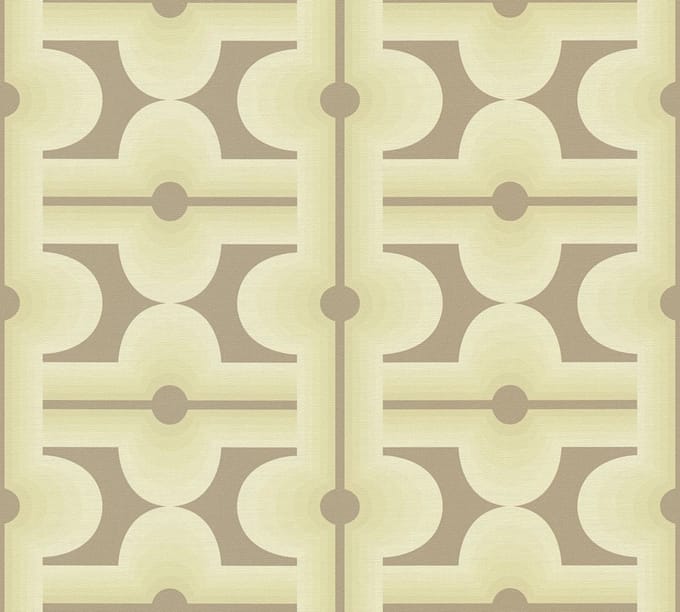 RETRO BEHANG | Grafisch - bruin geel oranje - A.S. Création Retro Chic