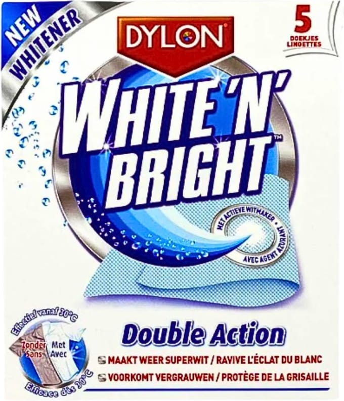 Dylon - Vlekverwijderaar - White & Bright - Superwit & Vlekkeloos - 5 Doekjes