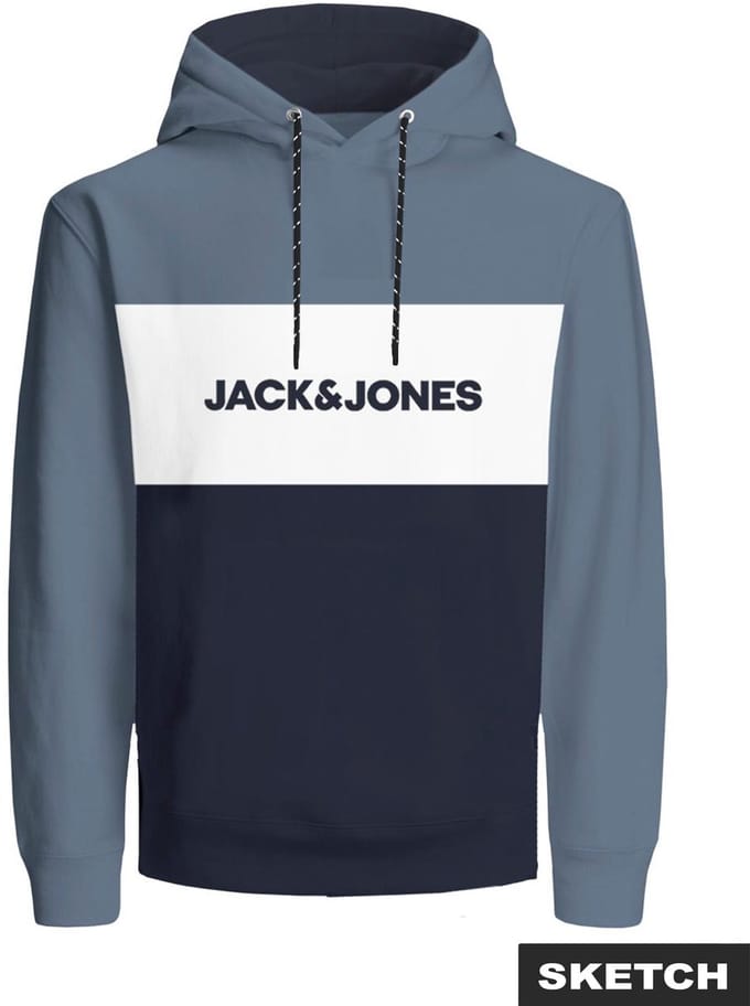 JACK&JONES - JWHLOGO BLOCKING SWEAT HOOD SMU - Heren - Sweaters