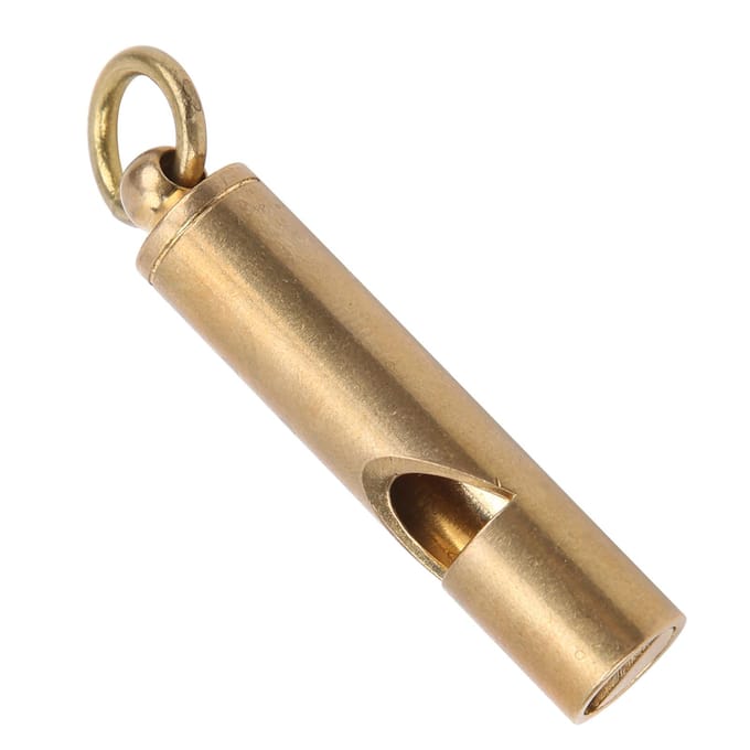Overlevingsfluitje met Sleutelhanger Messing Hoge Decibel Noodfluitje voor Buiten Kamperen beige