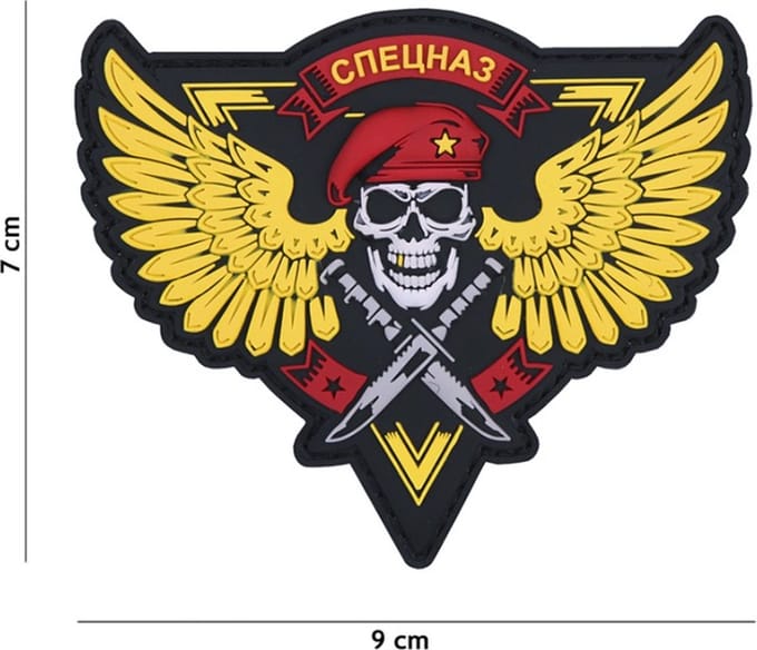 Embleem 3D PVC Spetsnaz skull geel