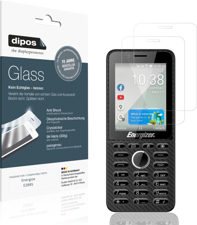 dipos – 2x Pantserfolie geschikt voor Energize E288S | 9H Screenprotector