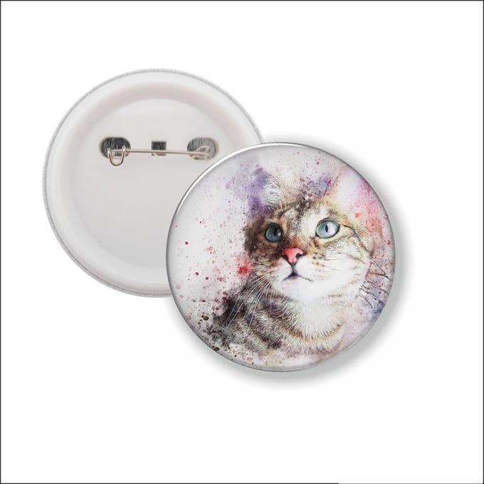 Button Met Speld - Kat