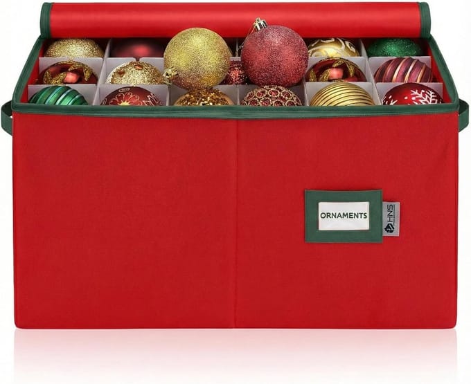 Opbergdoos voor Kerstballen met Vakjes en Ritssluiting