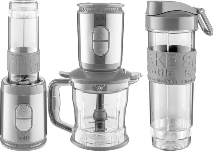 Botti Flavio 2-in-1 Blender en Hakmolen – 500W – Smoothie Maker & Hakmachine – Compacte Keukenmachine – Grijs/Zilver