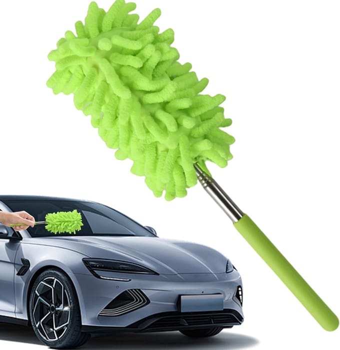 Auto Afstofborstel - Reinigingsborstel - Auto Onderhoud - Uitschuifbare Handgreep - 24-72 cm - Groen