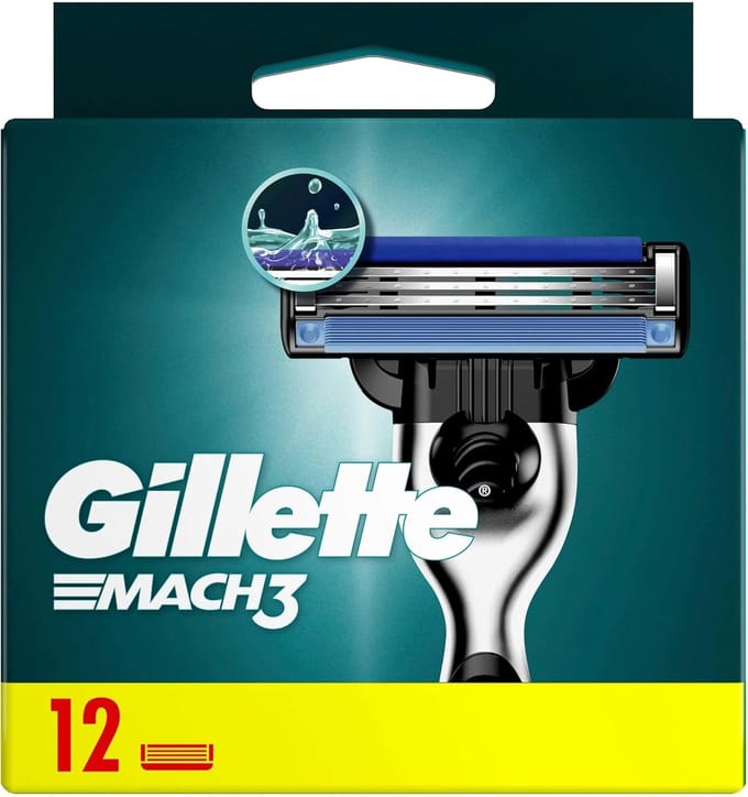 Gillette Mach 3 -Razor Blade Refills - Lange levensduur per mesje - Comfort dankzij glij-/lubricatiestrip - Drie scherp gestructureerde bladen