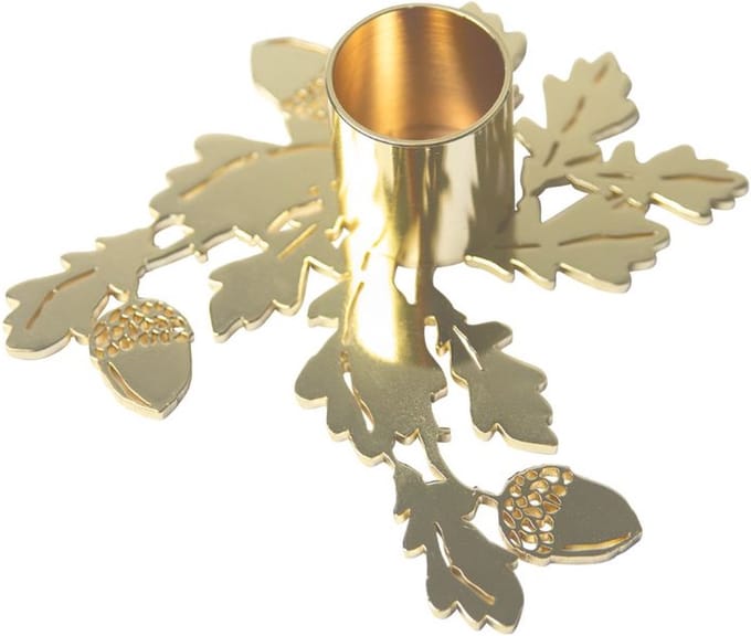 Gouden kandelaar eikenblad - Pluto Design