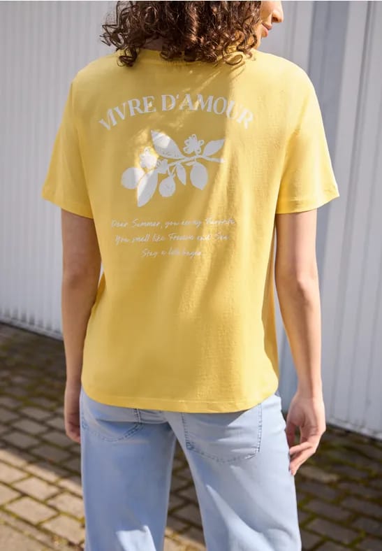 Shirt met ronde hals en opdruk op de rug
