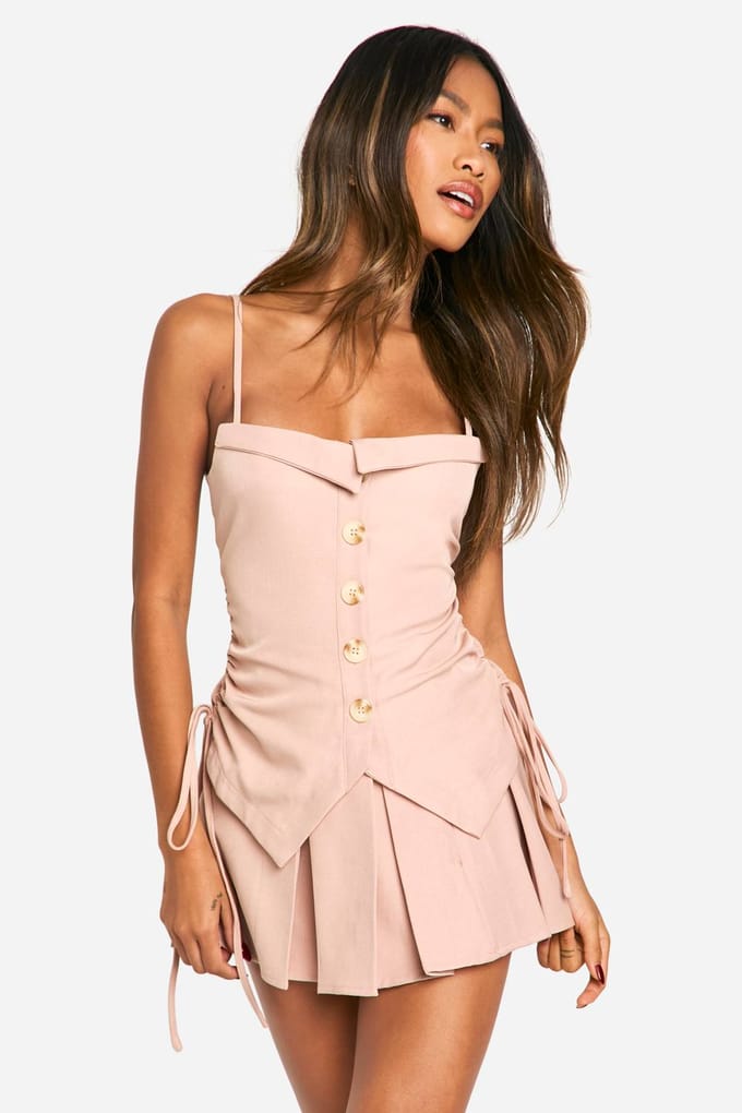 boohoo Dames Geplooide Micro Mini Rok | Mokka | Maat: 42