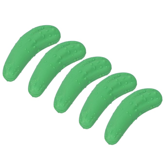 5 Bouchons de Vin Silicone Réutilisables Forme Concombre Artificiel Bouchon de Bouteille de Boisson green
