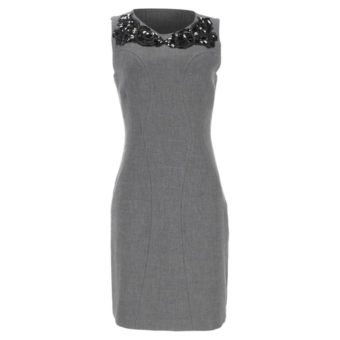 Diane Von Furstenberg Mackenzie jurk met versieringen in grijs polyester