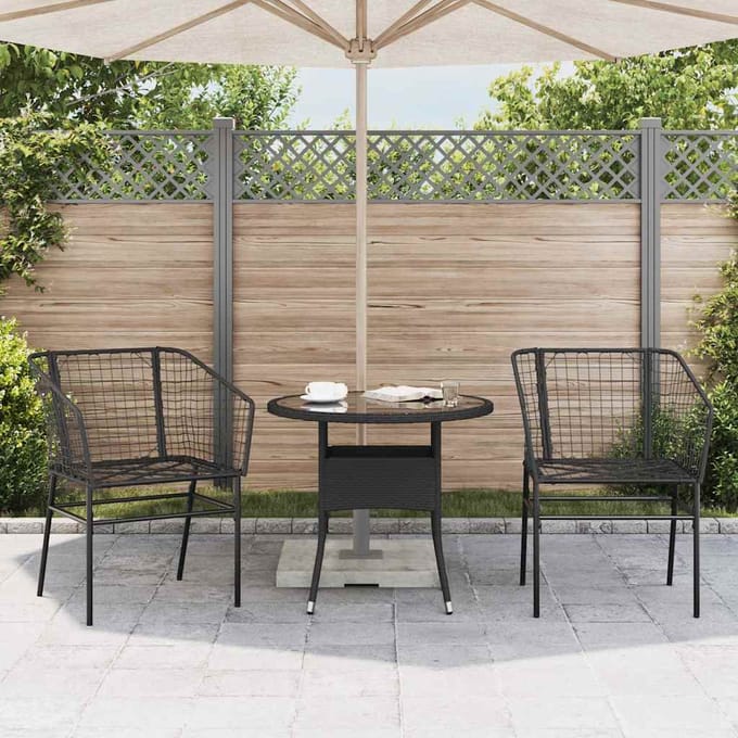 vidaXL - Tuinstoelen - 2 - st - poly - rattan - zwart