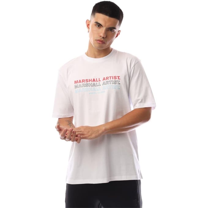 Marshall Artist Heren Repeat Logo Regular T-Shirt (Wit)
