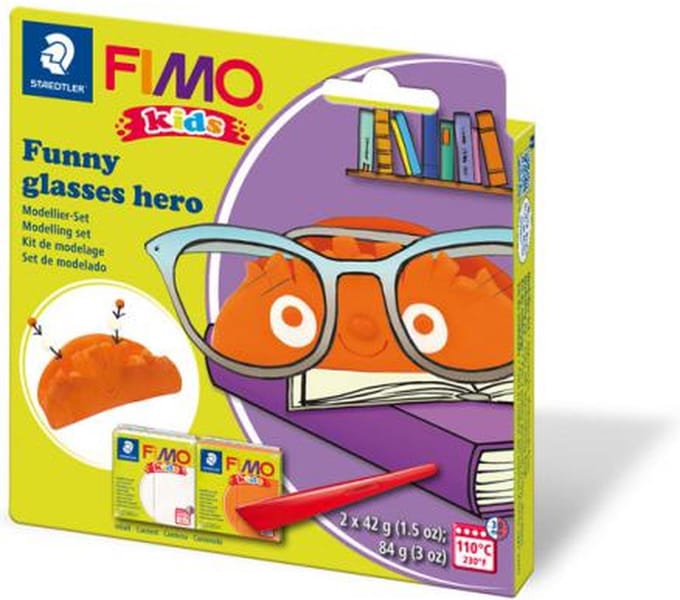 FIMO kids boetseerklei funny kits set 'funny glasses hero'