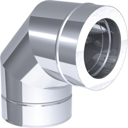 GGM Gastro Winkelrohr - 90° starr - in Edelstahl - Ø 400 mm Zilver