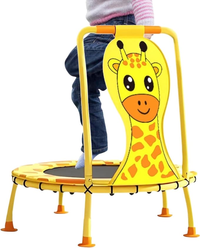 Kindertrampoline - Springkussen - Actief Spelen - Versterkt Stalen Frame - 92 cm - Zwart