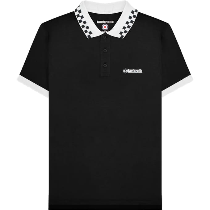 Lambretta Heren Geruite Poloshirt (Zwart)