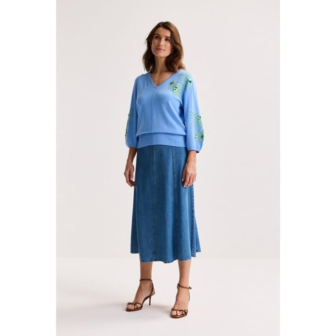 A-lijn Midirok In Denim