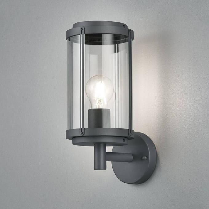 TRIO TANARO - Wandlamp - Antraciet - excl. 1x E27 7W - Buitenverlichting - IP44