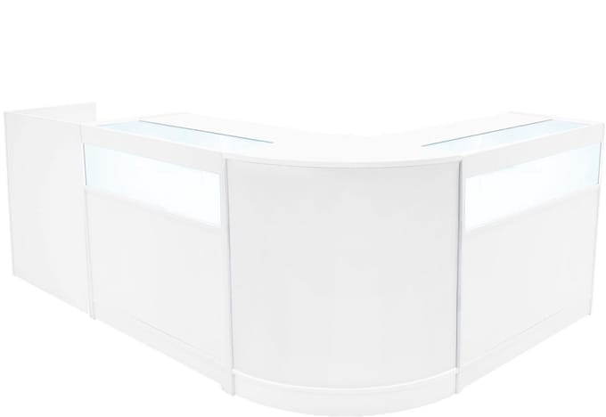 Luna led winkeltoonbank set - wit - h90xd60cm - 2xb900, cm60 & tb60