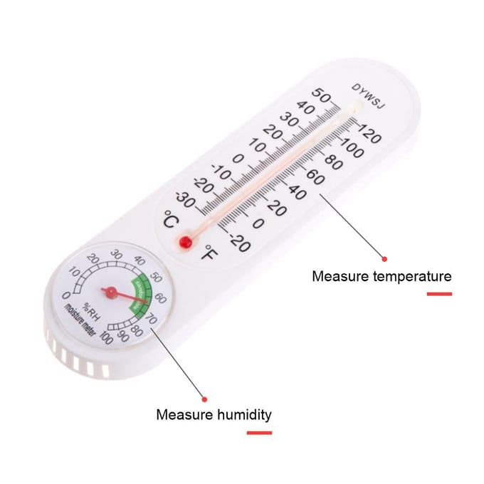 Binnen Verticale Thermometer Hygrometer Wandgemonteerde Huishoudelijke Kas Temperatuur en Vochtigheid wit