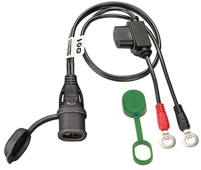 Weerbestendige accukabel voor powersport - 50 cm met snelkoppeling