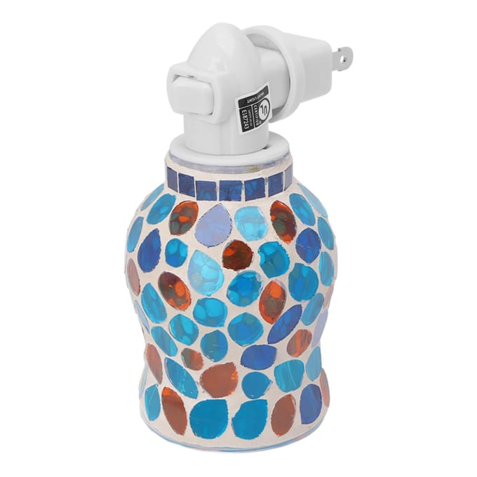 Mozaïek Plug-in Wax Smelter Handgemaakt Hoge Borosilicaatglas Wax Warmer Nachtlampje white