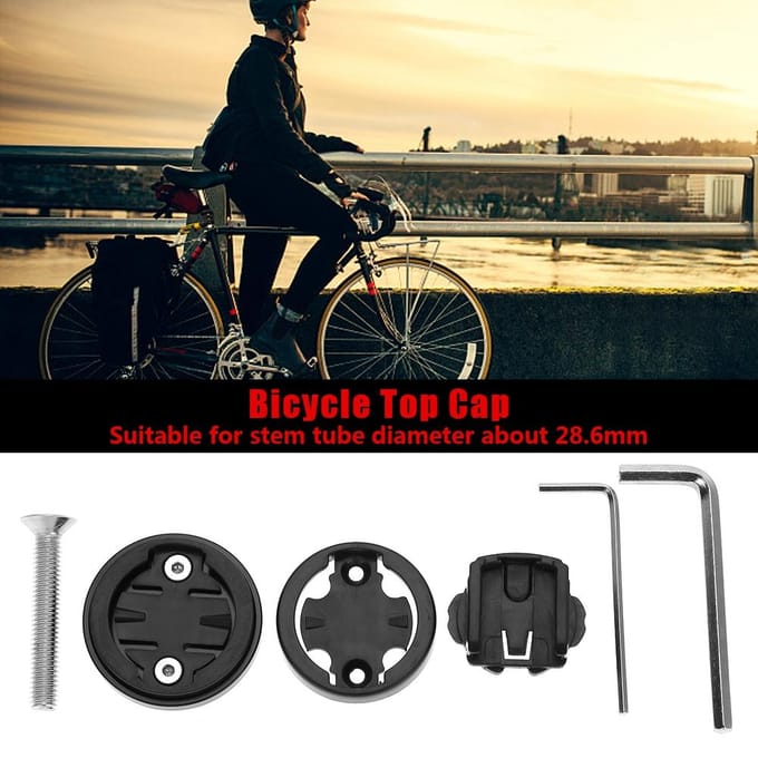 Support de Potence de Vélo Capuchon Supérieur Support Support Chronomètre pour Garmin Bryton Cateye Black noir
