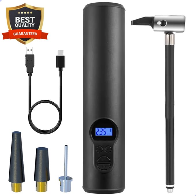 FitFusionHome Draagbare Compressor - elektrische fietspomp - Bandenpomp – Luchtcompressor – Compressor – Oplaadbaar – Max 10 Bar.