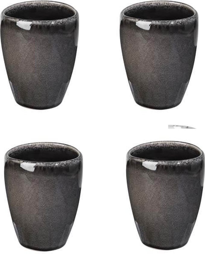 Broste Copenhagen Koffiemok Nordic Coal - Set van 4 - 25cl