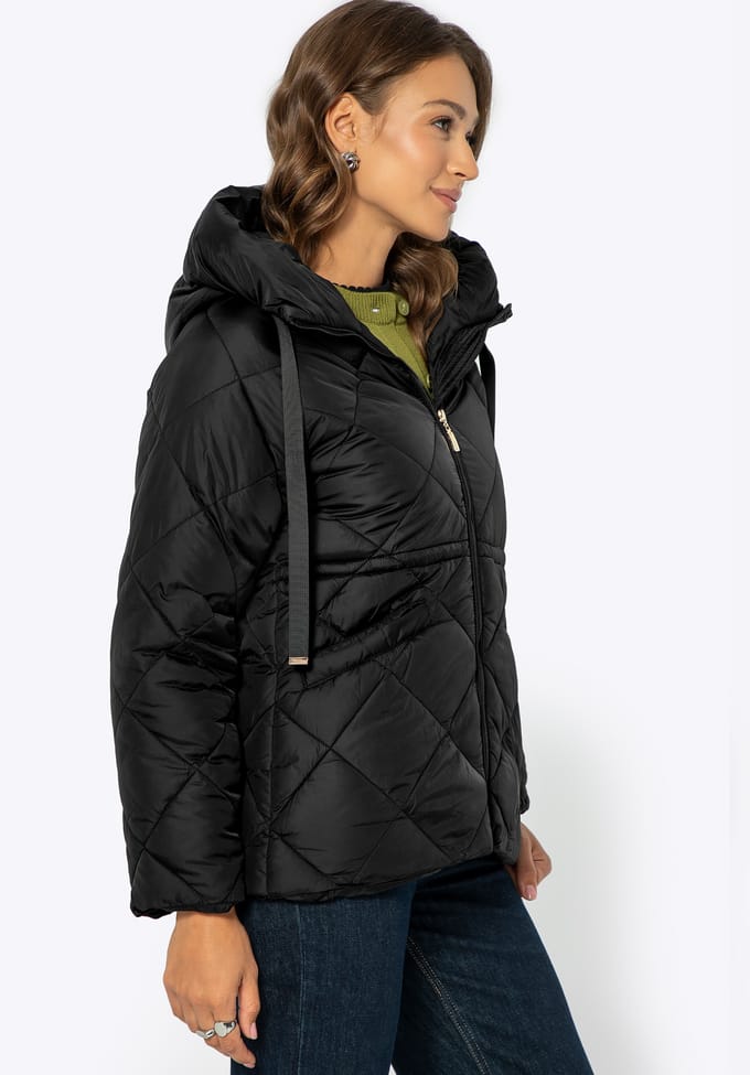 Wittchen Dames Capuchonjack met Trekkoord Zwart Polyester