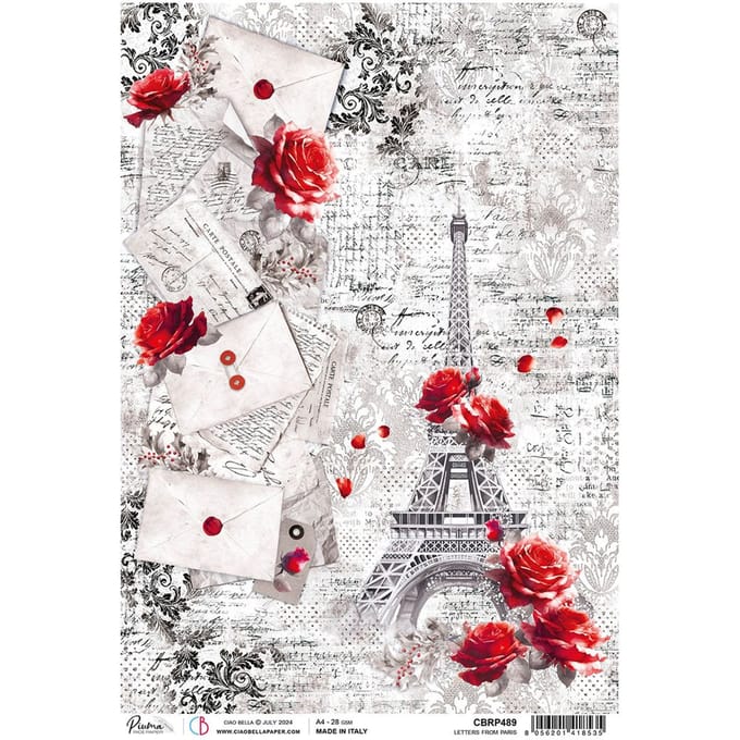 Motief strozijde "Paris Je t'aime - Letters from Paris"