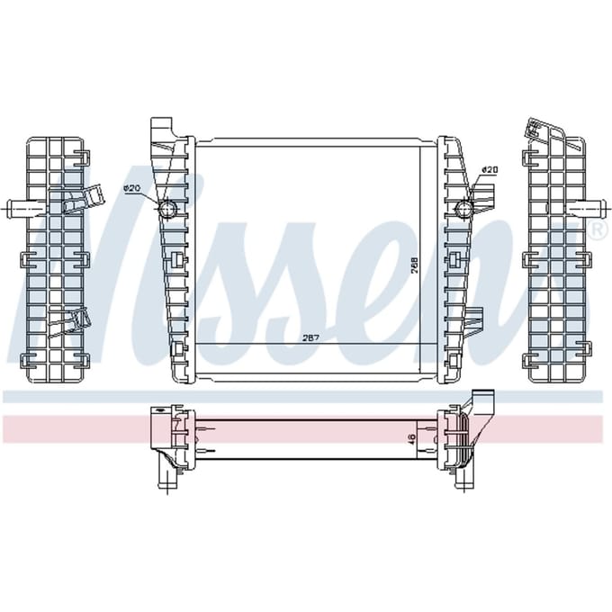 Lage-temperatuurRadiator, laadluchtRadiator NISSENS 65320