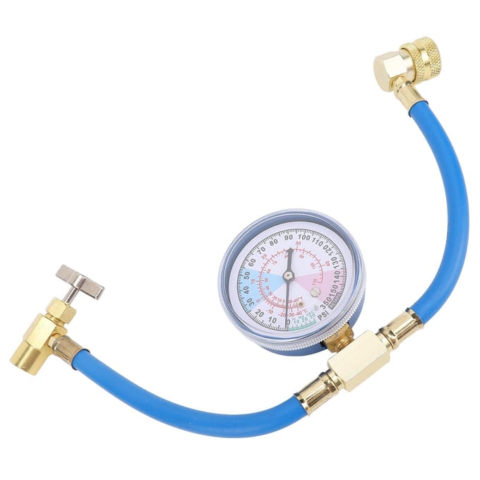 AC Koelmiddel Navulslang Kit met Manometer 1/2 inch Blikkraan Afgiftekraan R134A Snelkoppeling voor Auto AC Lucht white