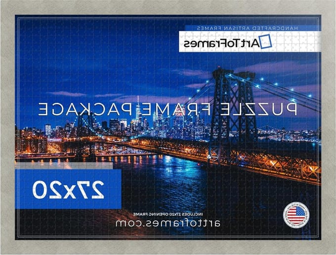 Puzzellijst - MDF Frame - Puzzels Presenteren - Klassiek Zilver Design - 27x20 Inch - Zilver
