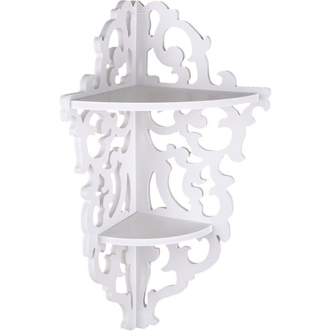 2-laags Gesneden Huis Badkamer Hoek Douche Opbergrek Standaard Display Wit white