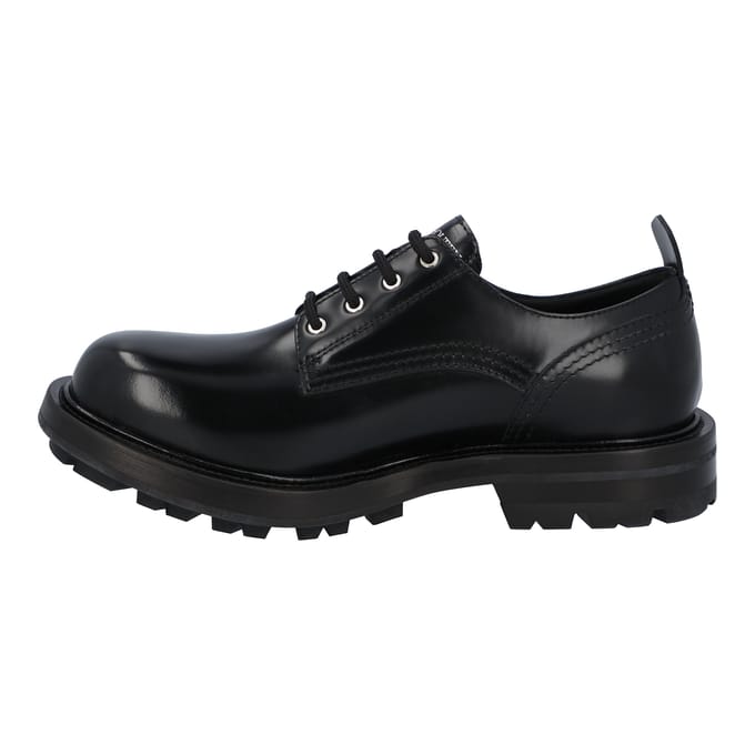 Alexander McQueen Geribbelde Zool Veterschoen 'Zwart'