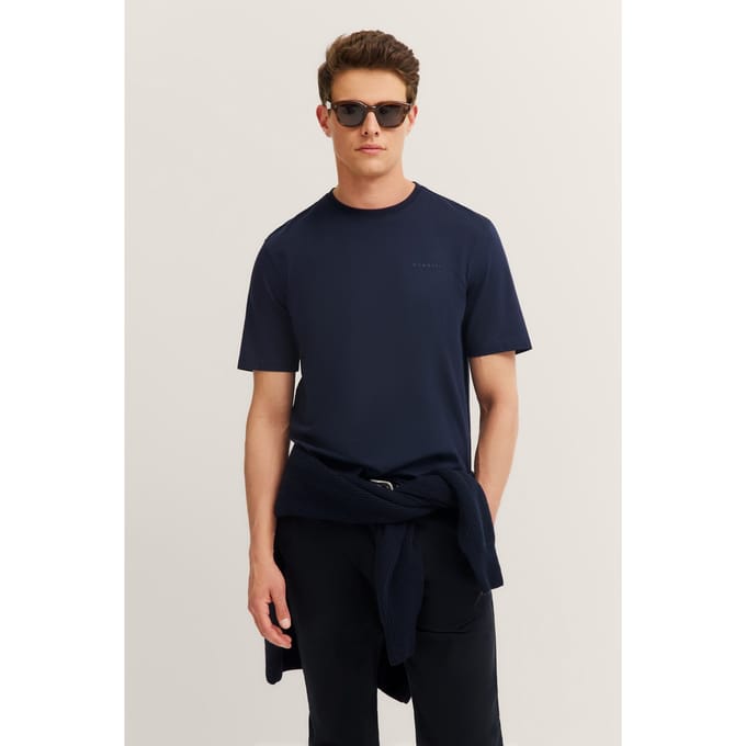 Shirt ronde hals Van Bugatti blauw