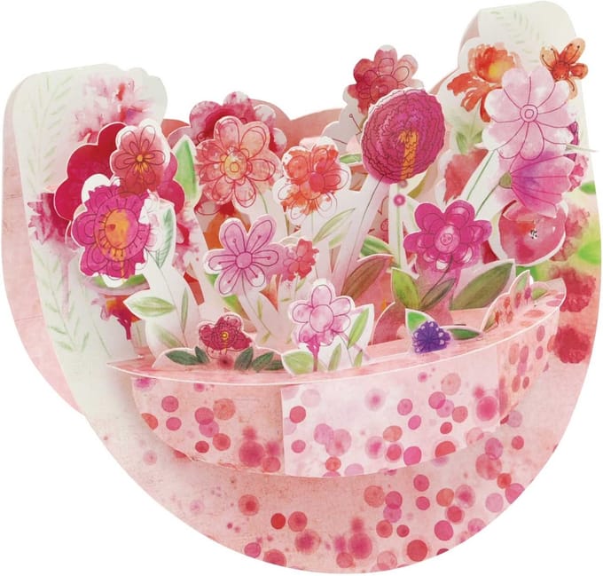 3D Popnrock - Wenskaart - PR076 - Pink Bouquet