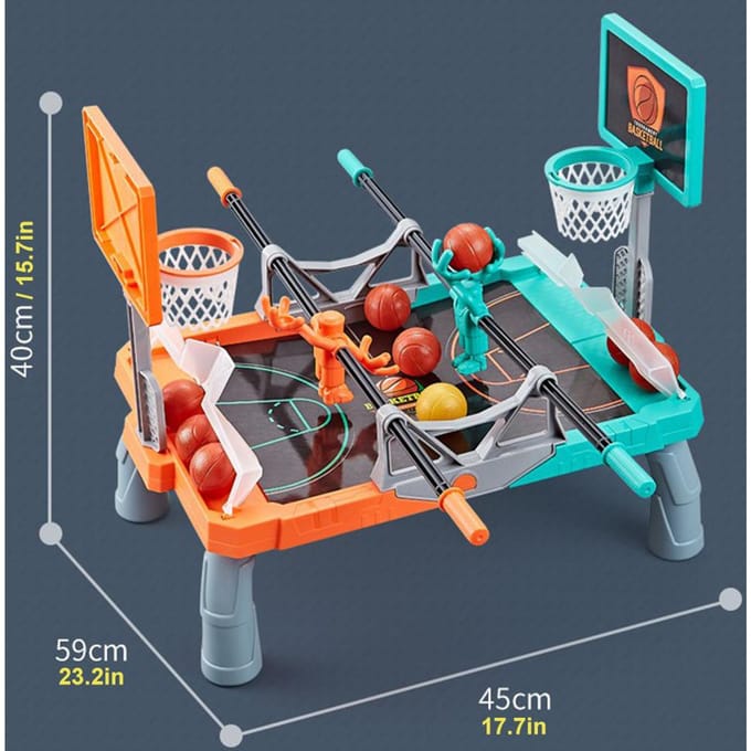 Jeu de Baby-foot pour Enfants Jeu de Basket-ball pour Enfants Jeu Interactif Parent-Enfant Double blue
