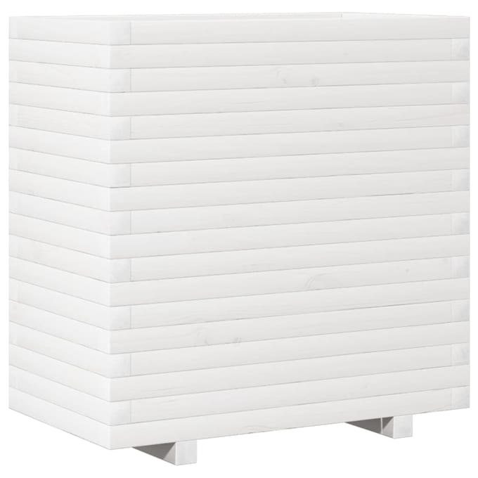 vidaXL - Plantenbak - 70x40x72 - cm - massief - grenenhout - wit