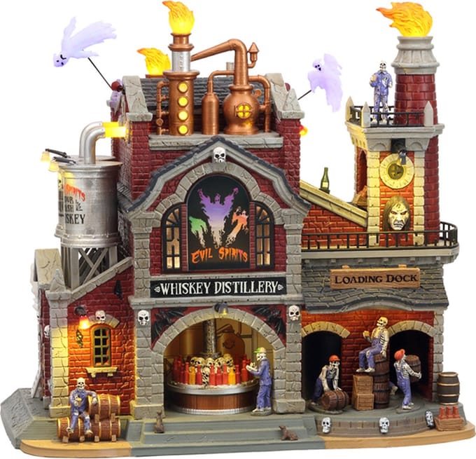 Lemax - Evil Spirits Whiskey Distillery, With 4.5v Adaptor - Kersthuisjes & Kerstdorpen